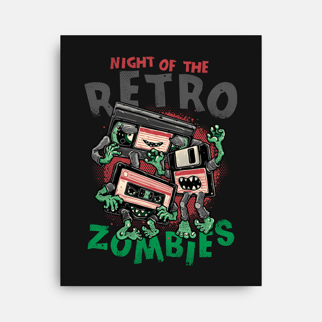 Night Of The Retro Zombies-None-Stretched-Canvas-glitchygorilla