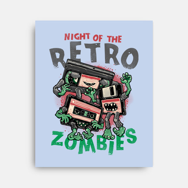 Night Of The Retro Zombies-None-Stretched-Canvas-glitchygorilla