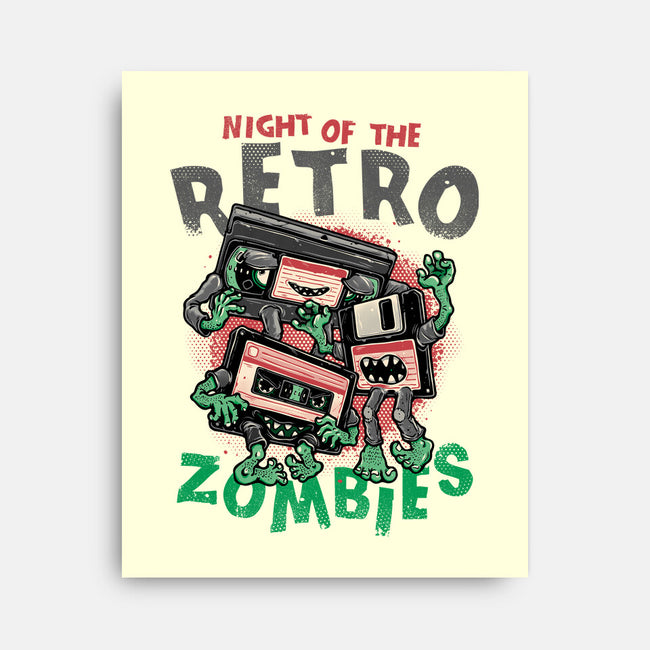 Night Of The Retro Zombies-None-Stretched-Canvas-glitchygorilla