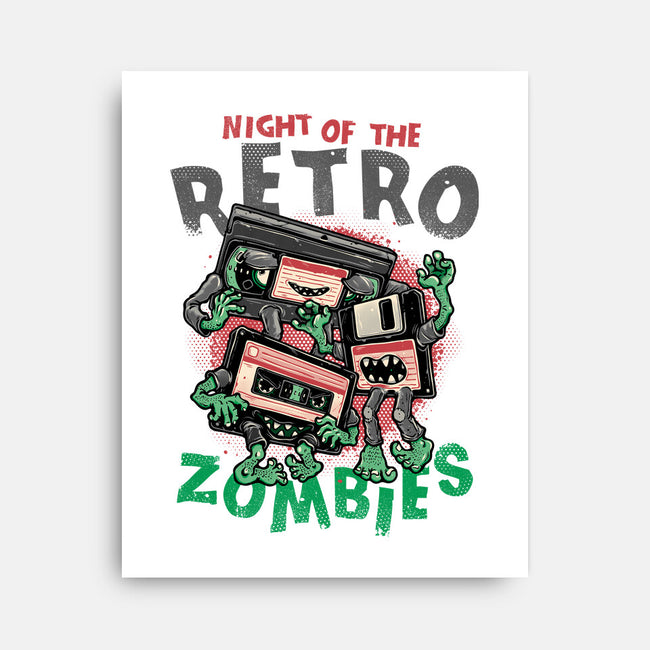 Night Of The Retro Zombies-None-Stretched-Canvas-glitchygorilla