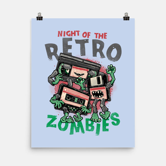 Night Of The Retro Zombies-None-Matte-Poster-glitchygorilla