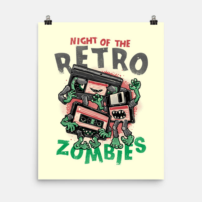 Night Of The Retro Zombies-None-Matte-Poster-glitchygorilla