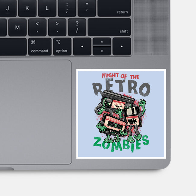 Night Of The Retro Zombies-None-Glossy-Sticker-glitchygorilla