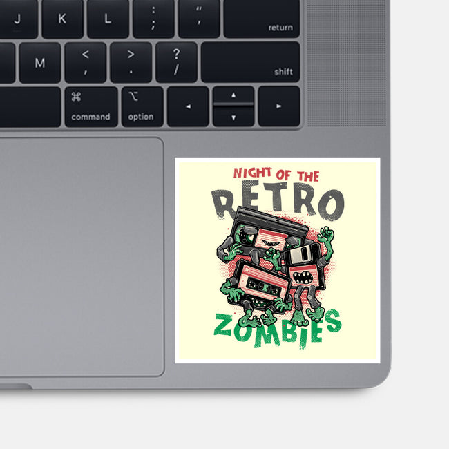 Night Of The Retro Zombies-None-Glossy-Sticker-glitchygorilla