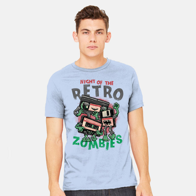 Night Of The Retro Zombies-Mens-Heavyweight-Tee-glitchygorilla