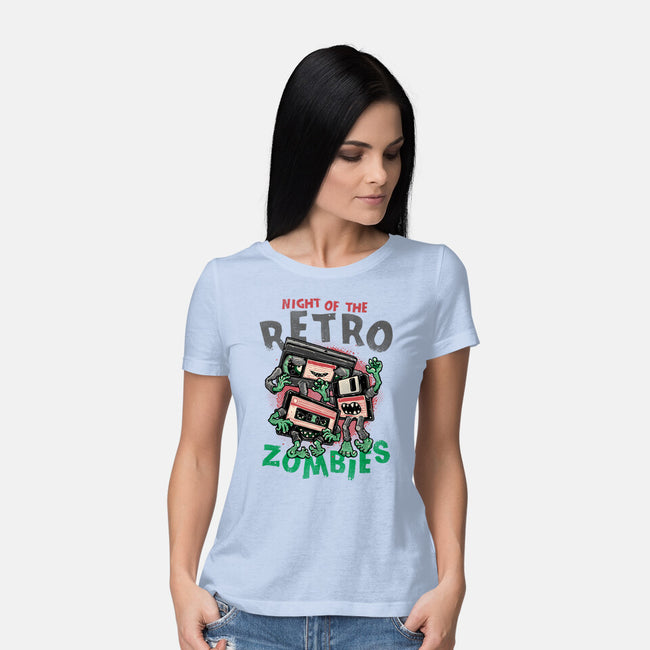 Night Of The Retro Zombies-Womens-Basic-Tee-glitchygorilla
