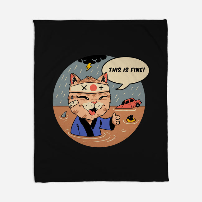 This Is Fine Meowster-None-Fleece-Blanket-vp021