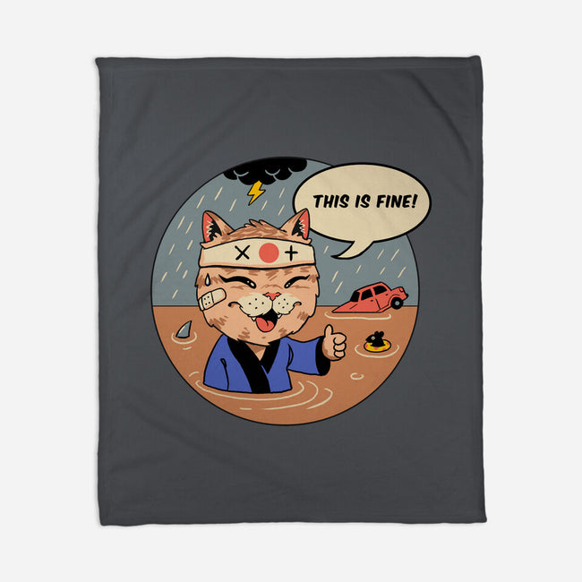 This Is Fine Meowster-None-Fleece-Blanket-vp021