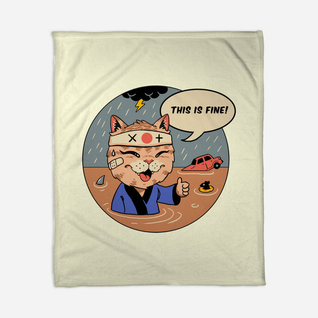 This Is Fine Meowster-None-Fleece-Blanket-vp021