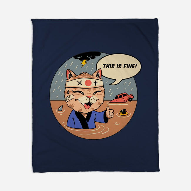 This Is Fine Meowster-None-Fleece-Blanket-vp021