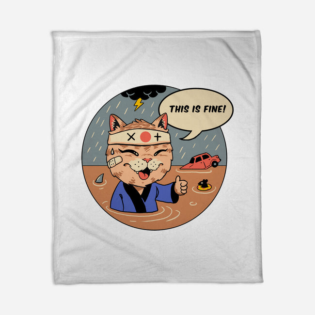 This Is Fine Meowster-None-Fleece-Blanket-vp021
