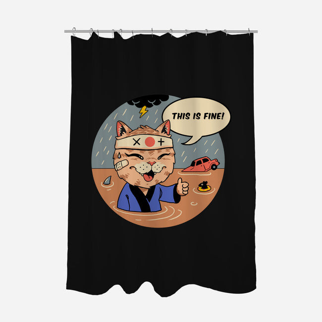 This Is Fine Meowster-None-Polyester-Shower Curtain-vp021
