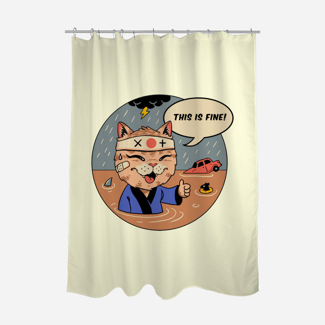 This Is Fine Meowster-None-Polyester-Shower Curtain-vp021