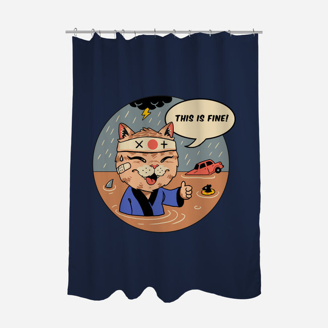 This Is Fine Meowster-None-Polyester-Shower Curtain-vp021