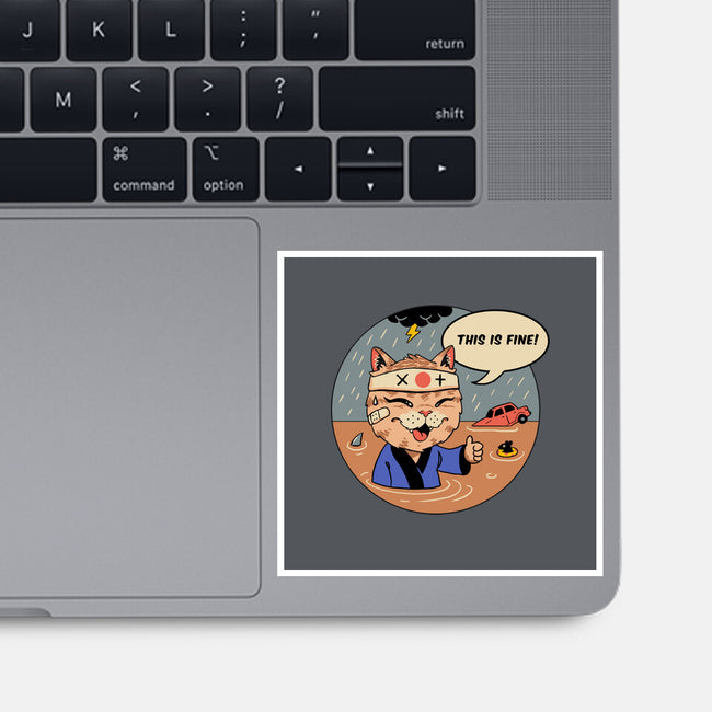 This Is Fine Meowster-None-Glossy-Sticker-vp021
