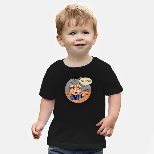 This Is Fine Meowster-Baby-Basic-Tee-vp021