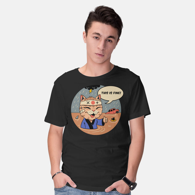 This Is Fine Meowster-Mens-Basic-Tee-vp021