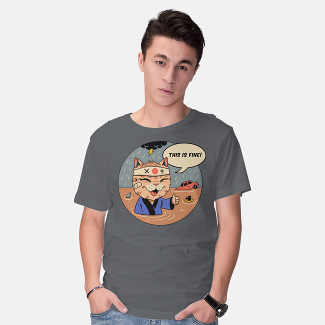 This Is Fine Meowster-Mens-Basic-Tee-vp021
