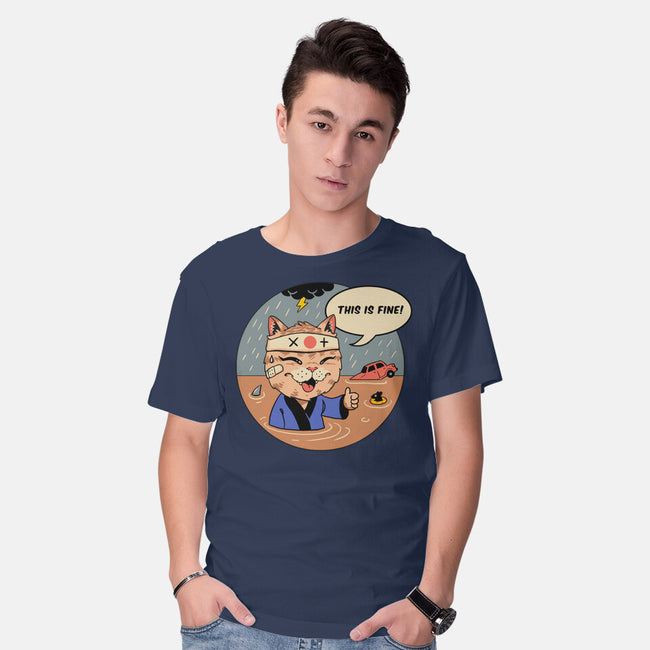 This Is Fine Meowster-Mens-Basic-Tee-vp021