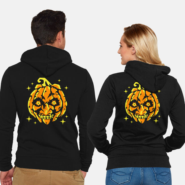 Moon Pumpkin-Unisex-Zip-Up-Sweatshirt-GoblinTengu