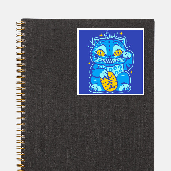 Blue Lucky Tiger-None-Glossy-Sticker-GoblinTengu