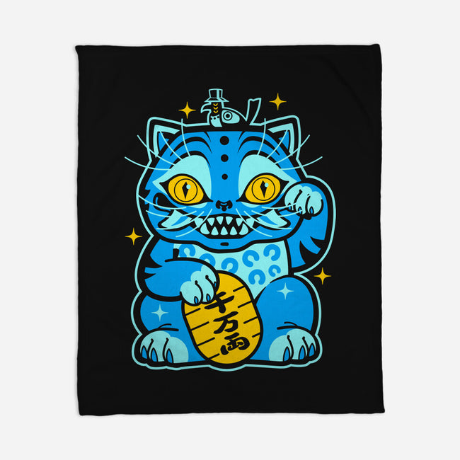 Blue Lucky Tiger-None-Fleece-Blanket-GoblinTengu