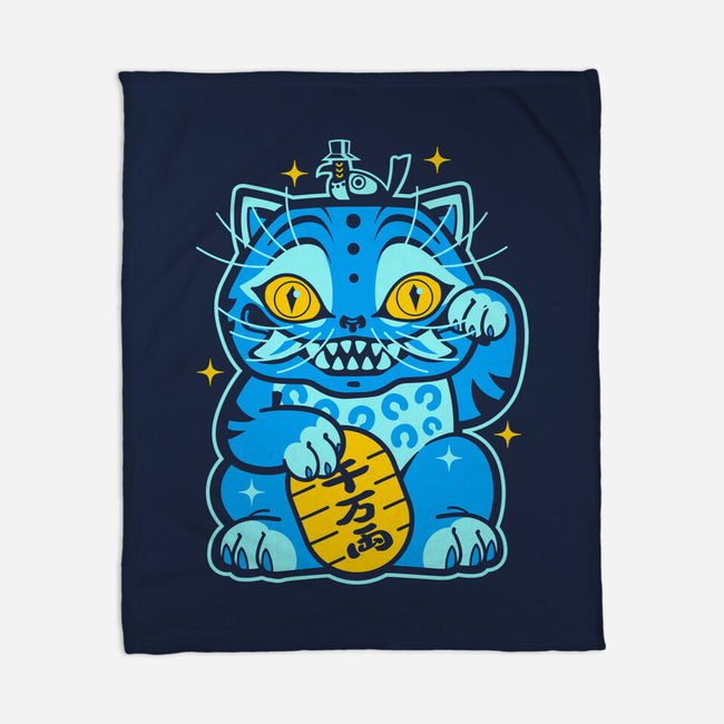 Blue Lucky Tiger-None-Fleece-Blanket-GoblinTengu