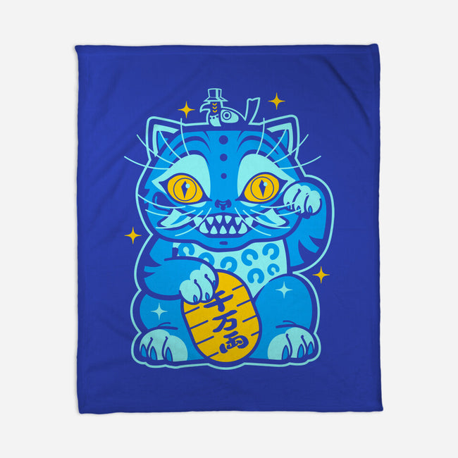 Blue Lucky Tiger-None-Fleece-Blanket-GoblinTengu