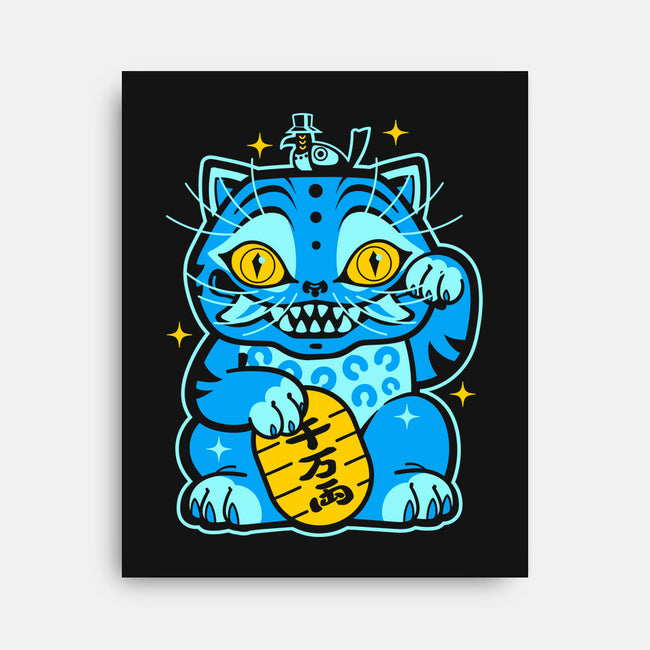 Blue Lucky Tiger-None-Stretched-Canvas-GoblinTengu