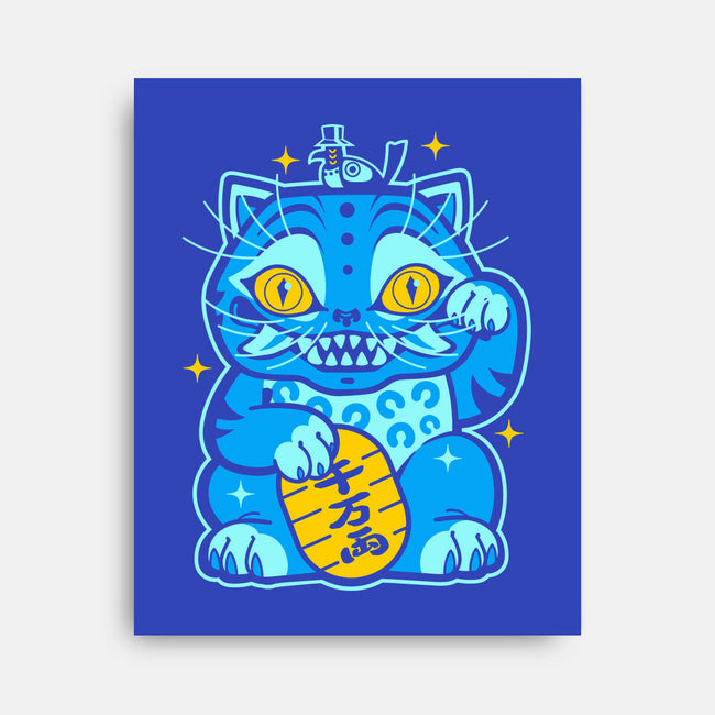 Blue Lucky Tiger-None-Stretched-Canvas-GoblinTengu
