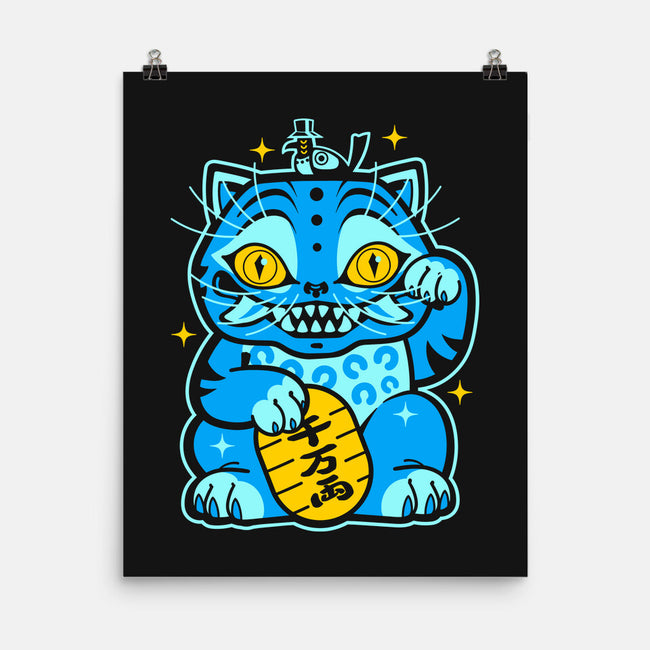 Blue Lucky Tiger-None-Matte-Poster-GoblinTengu