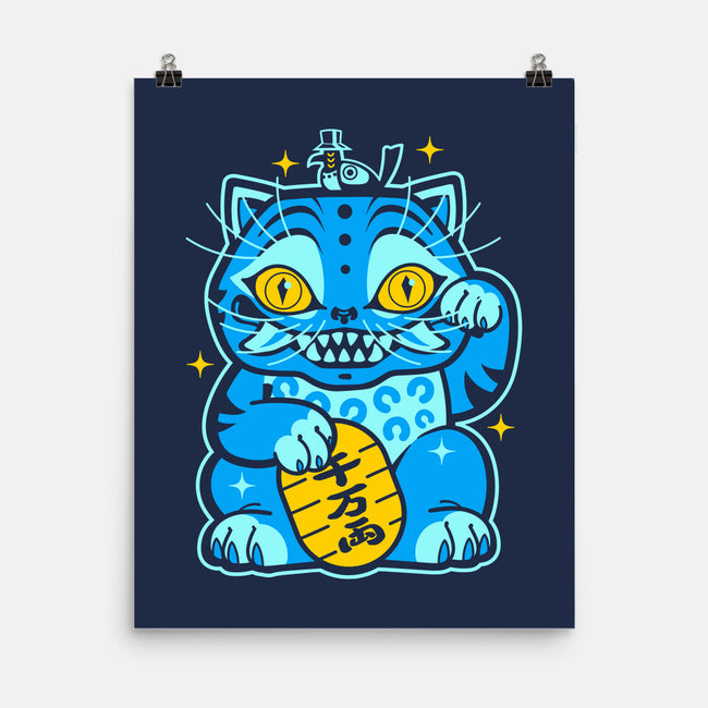 Blue Lucky Tiger-None-Matte-Poster-GoblinTengu