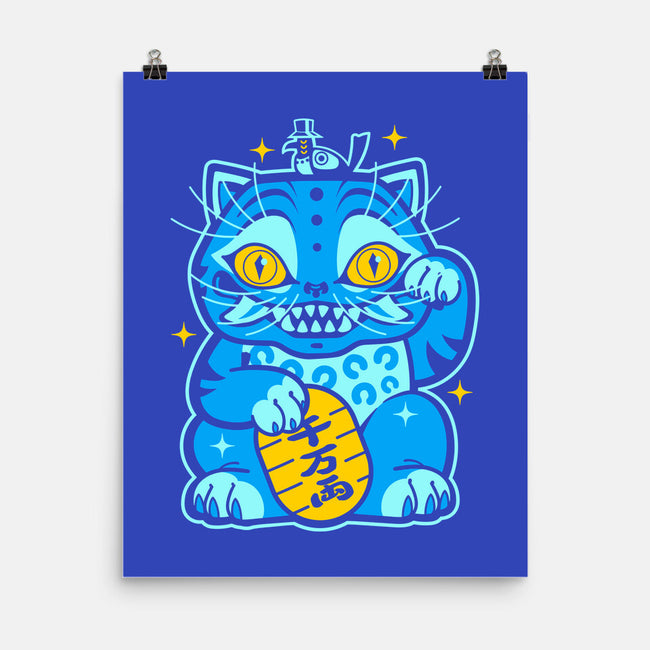 Blue Lucky Tiger-None-Matte-Poster-GoblinTengu