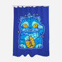 Blue Lucky Tiger-None-Polyester-Shower Curtain-GoblinTengu