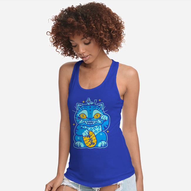 Blue Lucky Tiger-Womens-Racerback-Tank-GoblinTengu