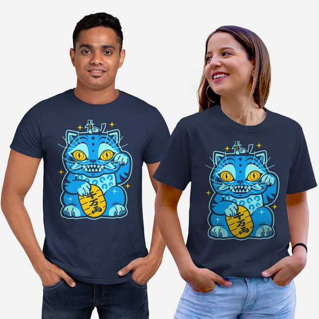 Blue Lucky Tiger-Unisex-Basic-Tee-GoblinTengu