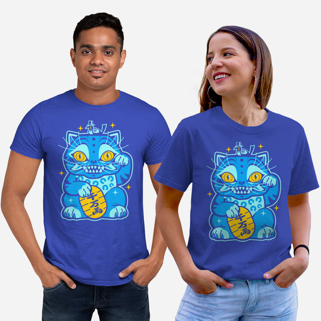Blue Lucky Tiger-Unisex-Basic-Tee-GoblinTengu