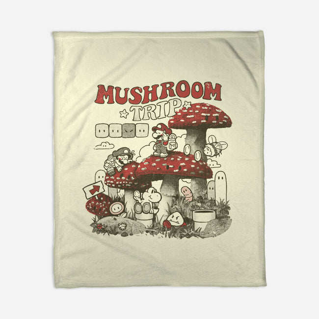Mushroom Trip-None-Fleece-Blanket-Arigatees