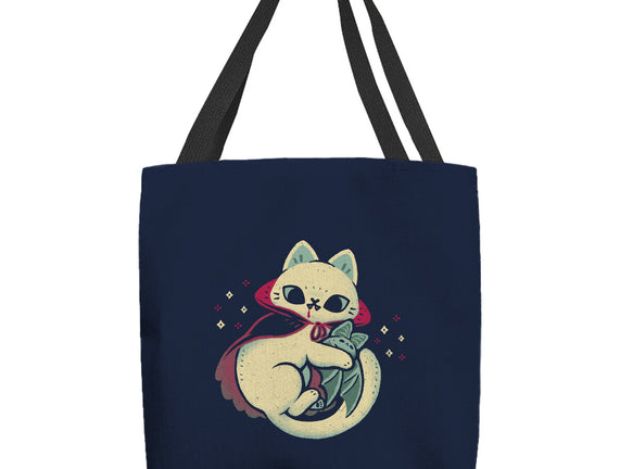 Cute Vampire Cat Bites Bat