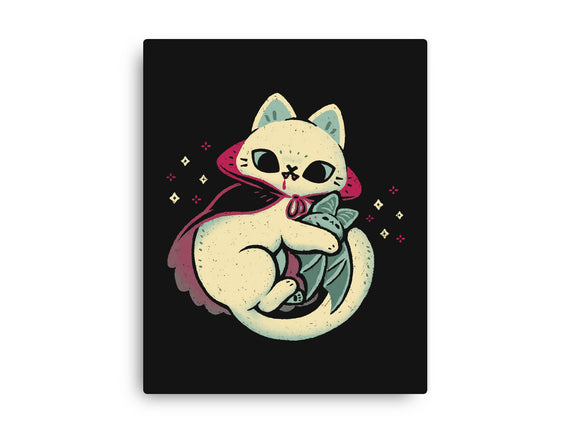Cute Vampire Cat Bites Bat