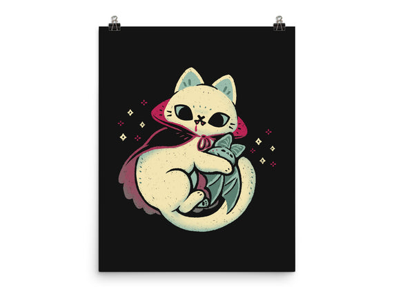 Cute Vampire Cat Bites Bat
