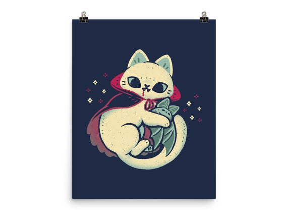 Cute Vampire Cat Bites Bat