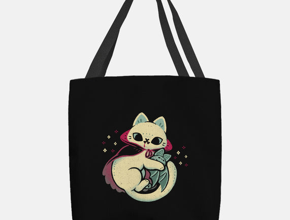 Cute Vampire Cat Bites Bat
