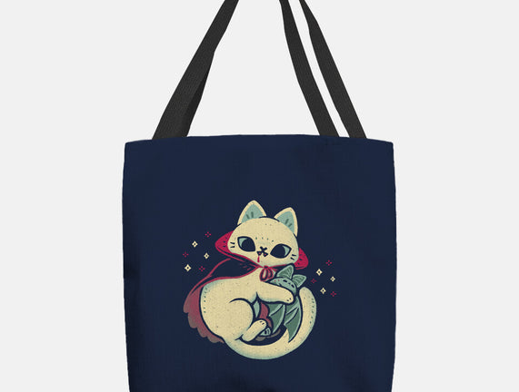 Cute Vampire Cat Bites Bat