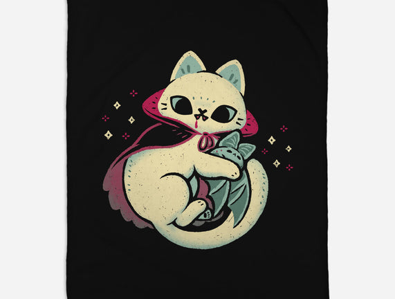 Cute Vampire Cat Bites Bat