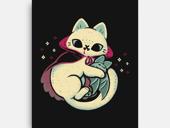 Cute Vampire Cat Bites Bat