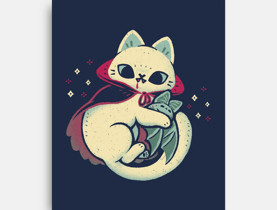 Cute Vampire Cat Bites Bat