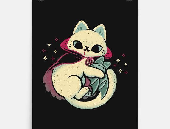 Cute Vampire Cat Bites Bat