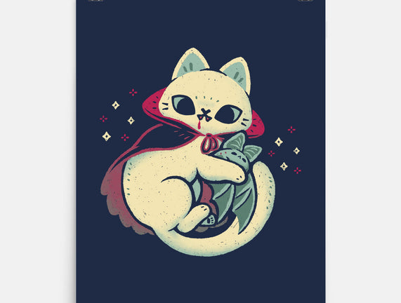 Cute Vampire Cat Bites Bat
