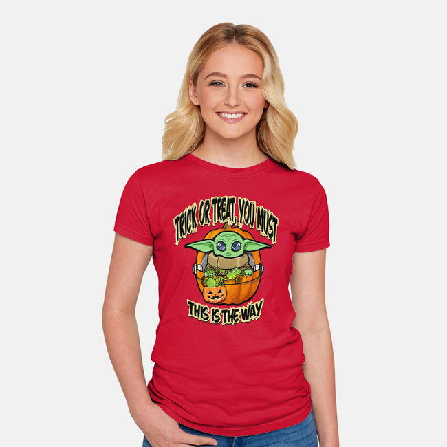Trick Or Treat You Must-Womens-Fitted-Tee-palmstreet